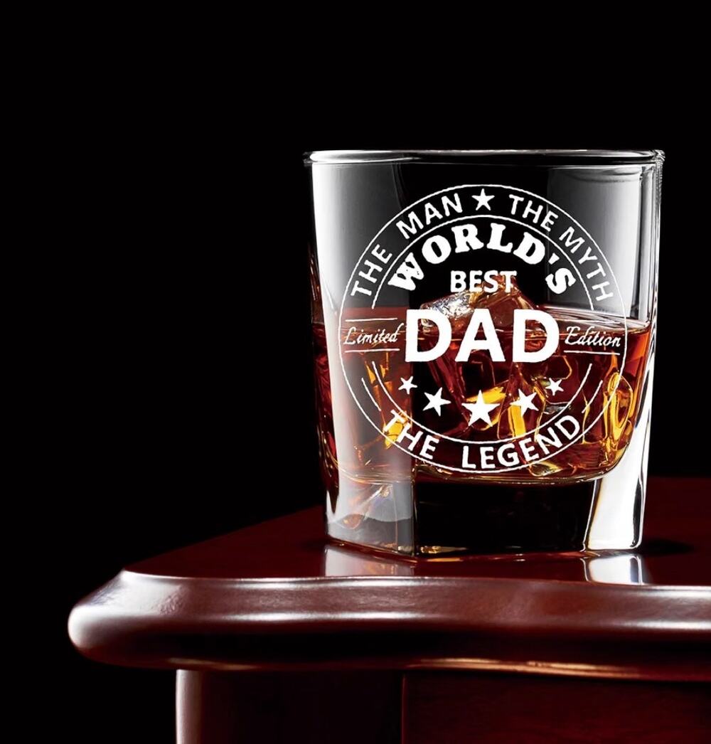 World’s Best Dad 10oz Whiskey Glass Father’s Day Gift NIB